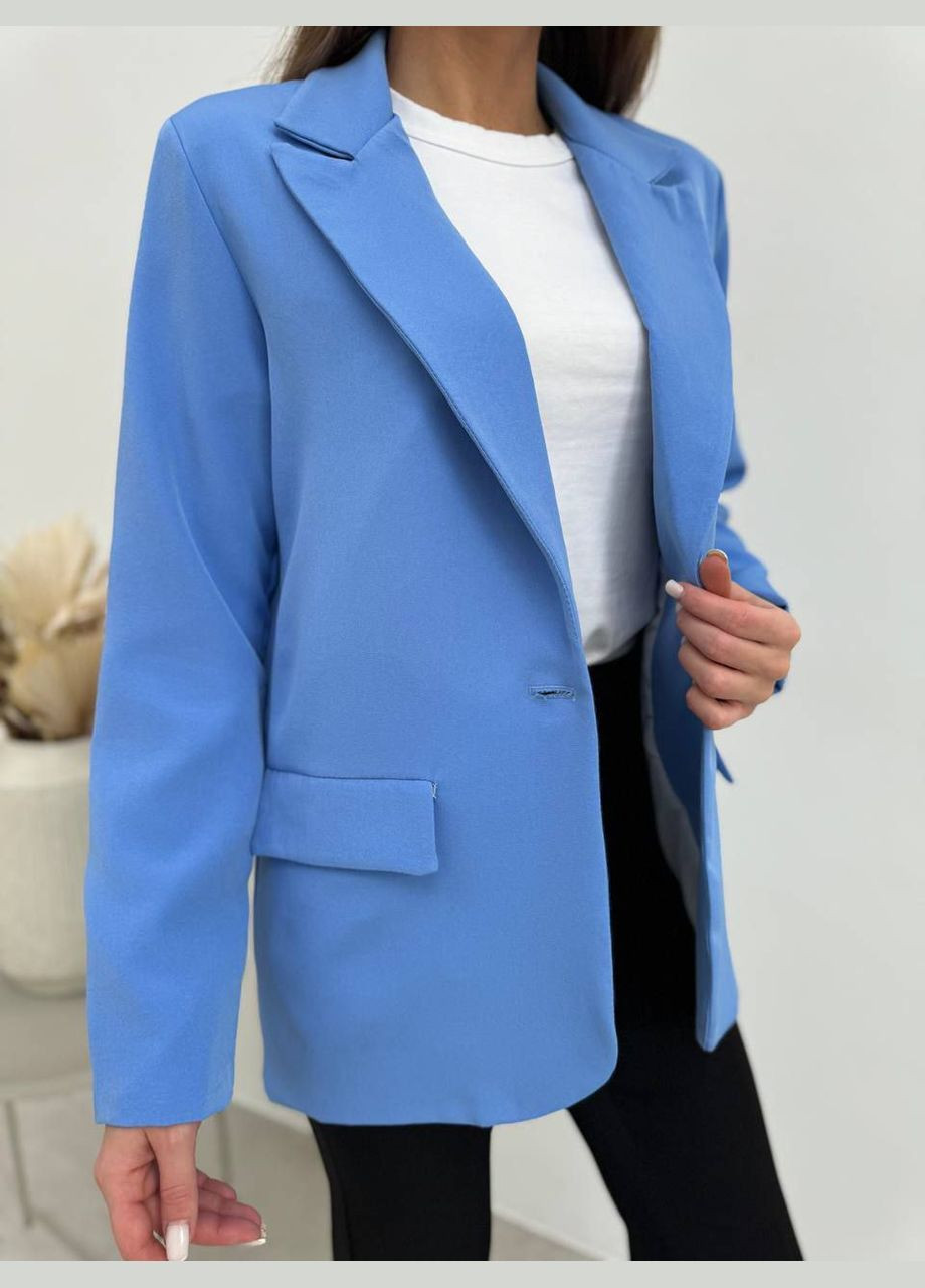 Голубой женский пиджак классический оверсайз profitV - демисезонный