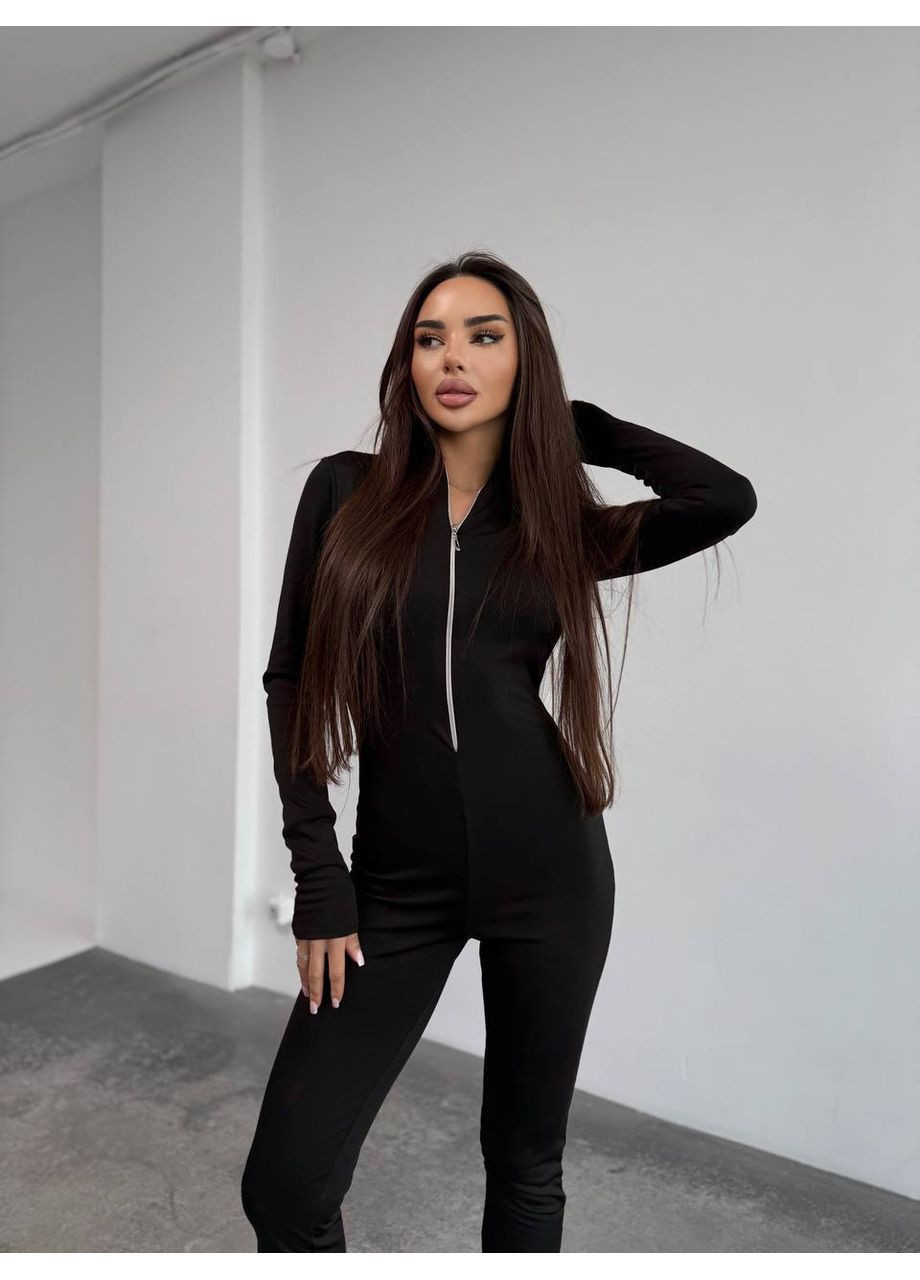 Жіночий комбінезон з мікродайвінгу на флісі Osoblyva комбінезон-брюки чорний