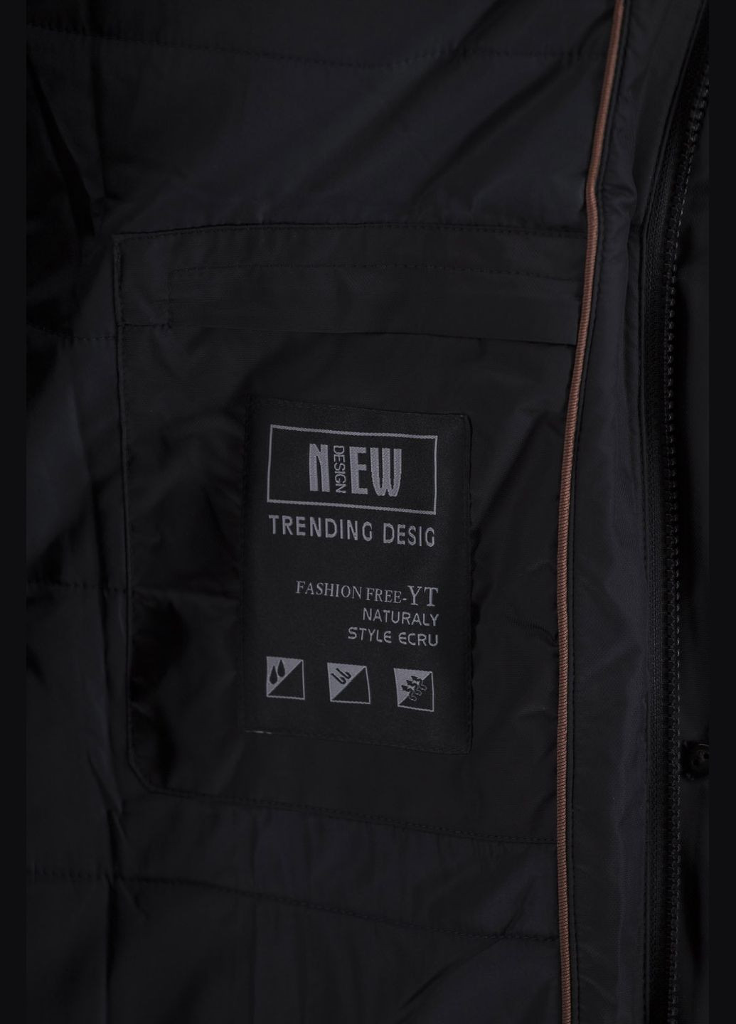 Чорна зимня чоловіча зимова куртка з біопухом і знімним норковим хутром city class (, ), 30374 No Brand