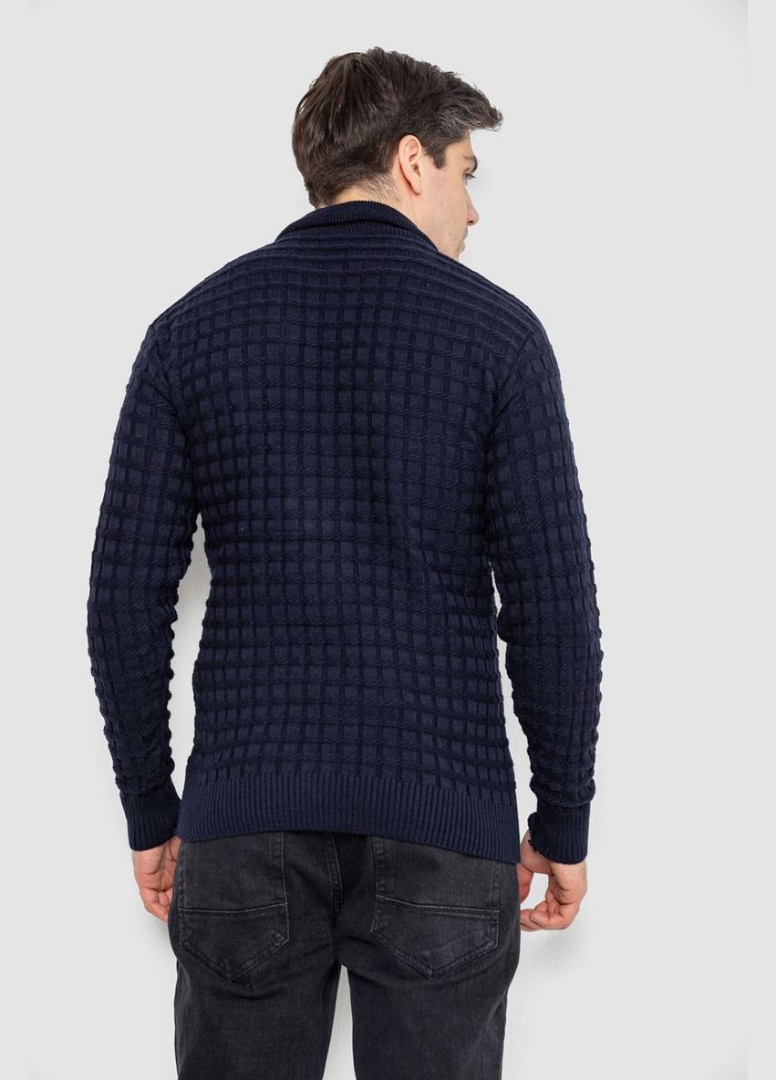 Темно-синій демісезонний светр чоловічий однотонний, колір чорний, 161r920 Ager