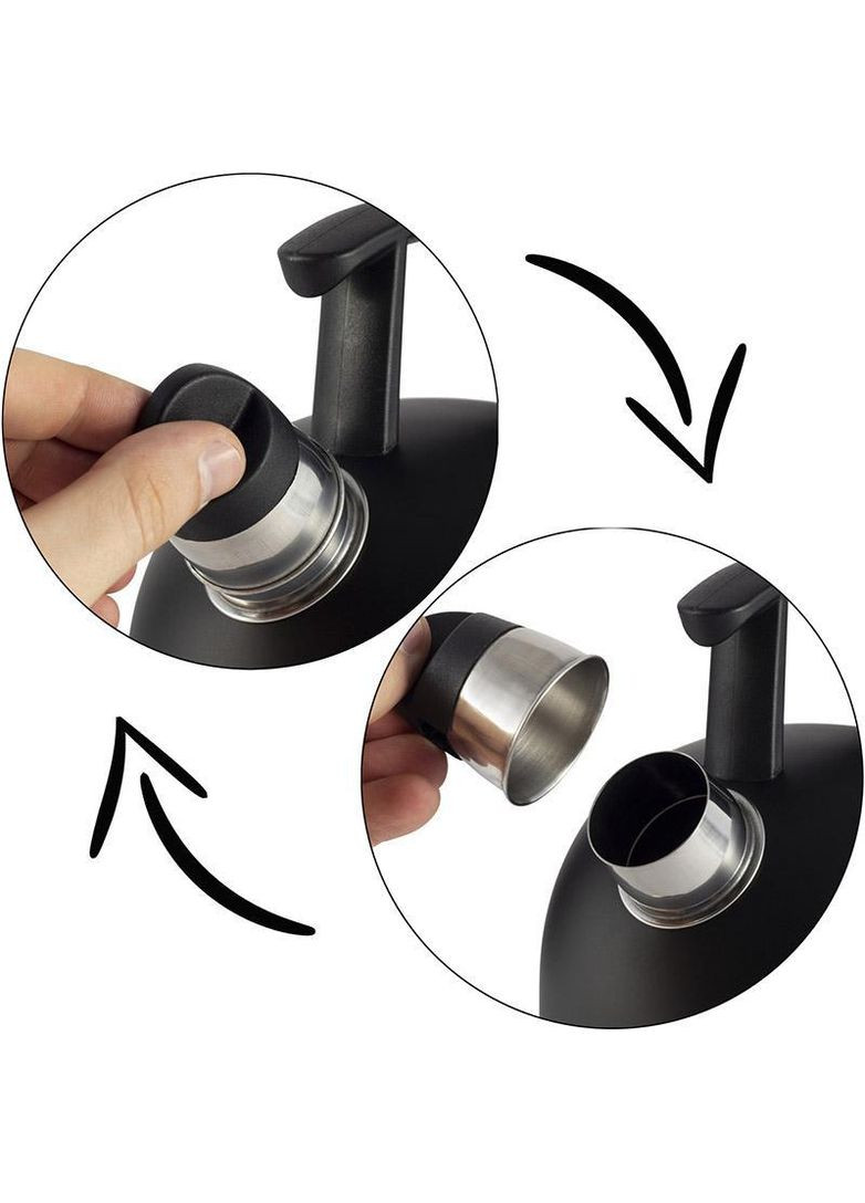 Чайник Magic Kettle 1.5л из нержавеющей стали со свистком, черный матовый Ofenbach (329897236)