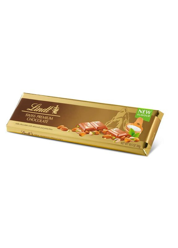 Молочный шоколад с цельными фисташками и миндалем 300 г Lindt (346049899)