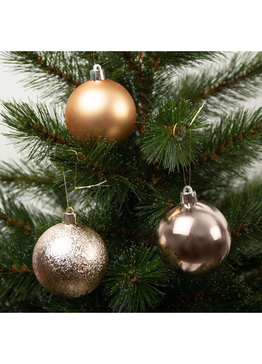 Елочные пластиковые шарики House of Seasons комплект 27 шт персиковые игрушки для новогоднего декора украшения ProDobro (367264664)