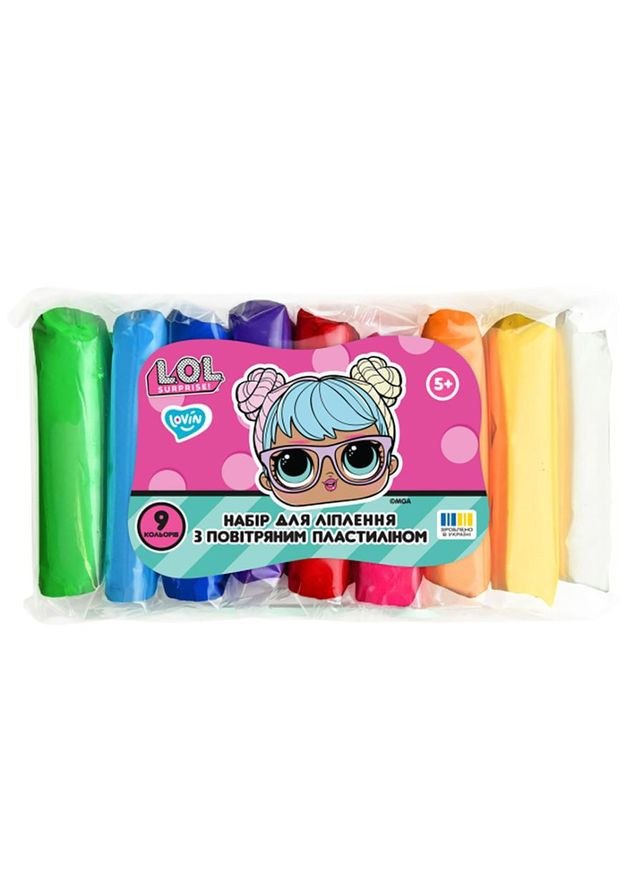Набор для лепки с воздушным пластилином L.O.L. Surprise! LOL70195, 9 цветов классик No Brand (339776338)