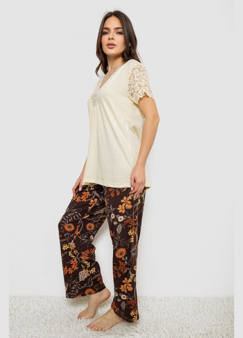 Жовта піжама жіноча з принтом Andi 243R1600-008