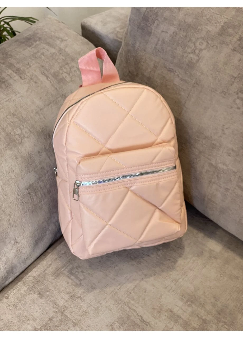 Жіночий рюкзак з екошкіри пудровий No Brand (350613646)