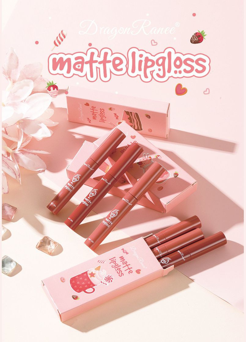 Набір водостійких рідких матових помад Matte Lipgloss D 3 шт Dragon Ranee (314933547)