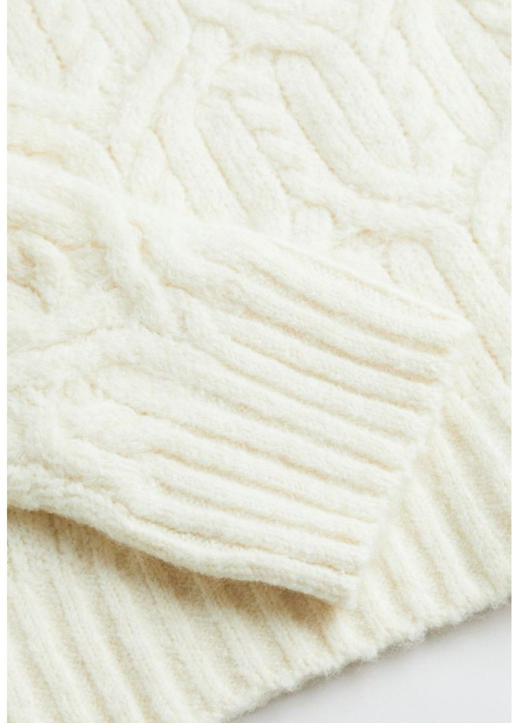 Молочный зимний женский шерстяной свитер вязаный узором н&м (57951) xs молочный H&M