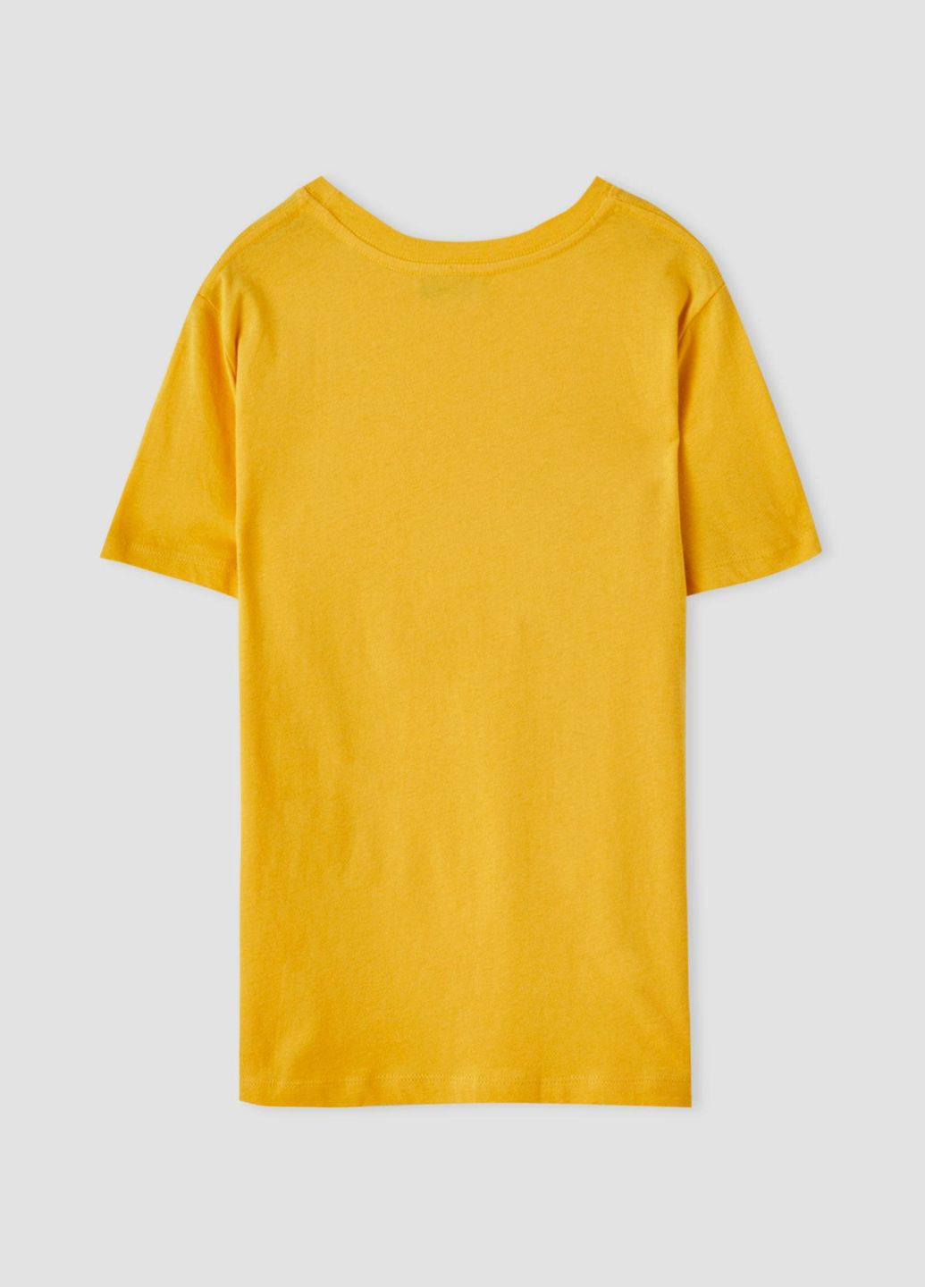 Горчичная футболка,горчичный с принтом, Pull & Bear