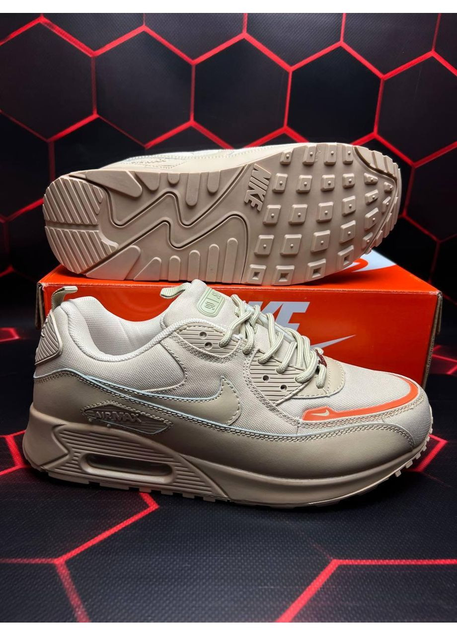 Білі Осінні кросівки чоловічі nike air max 90 white orange найк аір макс 90 No Brand