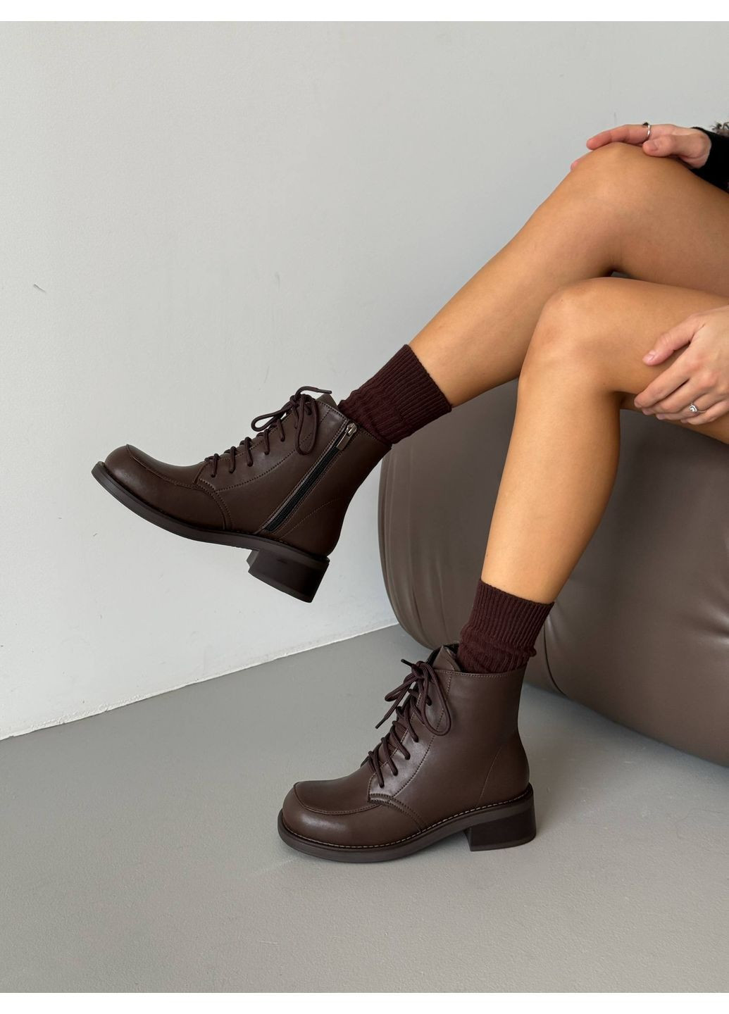 Зимние ботинки кожаные Helen