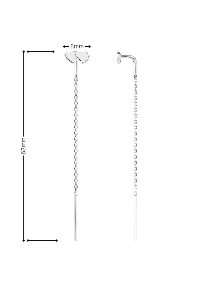 Серебряные серьги-протяжки (40052) IRIJ (331016721)