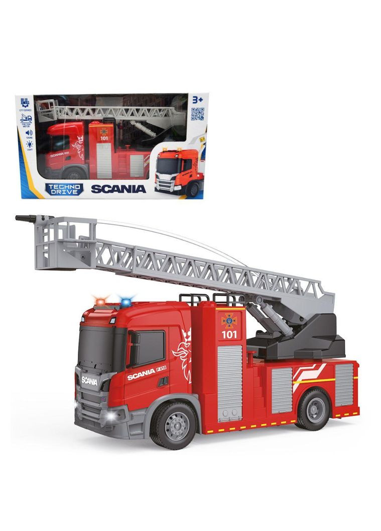 Автомодель "Big Truck" – пожежна машина SCANIA, світло, звук, функція води (6407KS) No Brand (361400906)