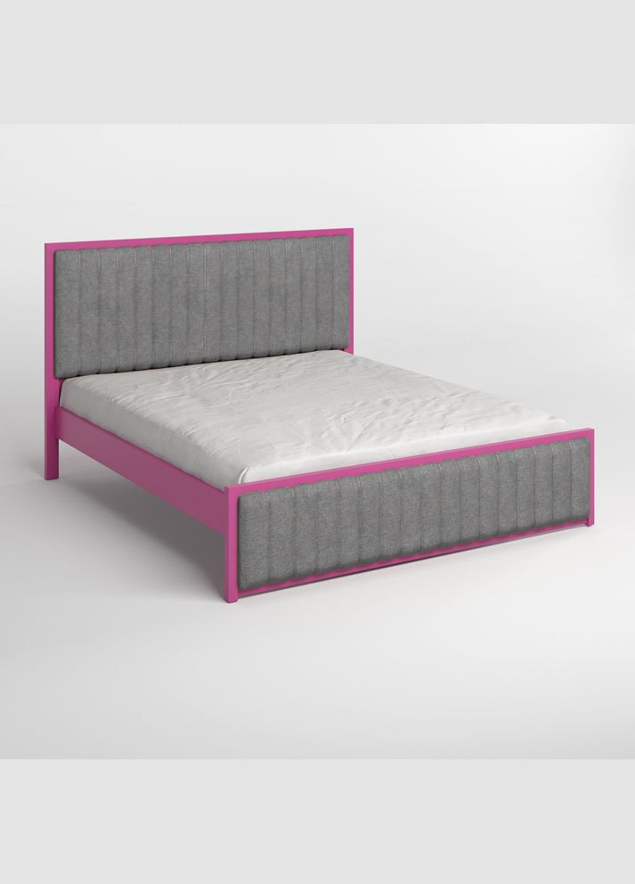 Двоспальне дерев'яне ліжко Відень (S2060R30B)/Аляска 93 (Сірий) 140х190 см (MBG-10837) Mebigrand (368282955)