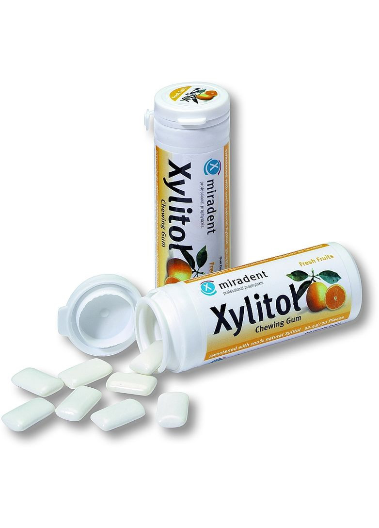 Жевательная резинка "Свежие фрукты" Xylitol Chewing Gum Fresh Fruits 30шт (1063134-101457) Miradent (368613296)