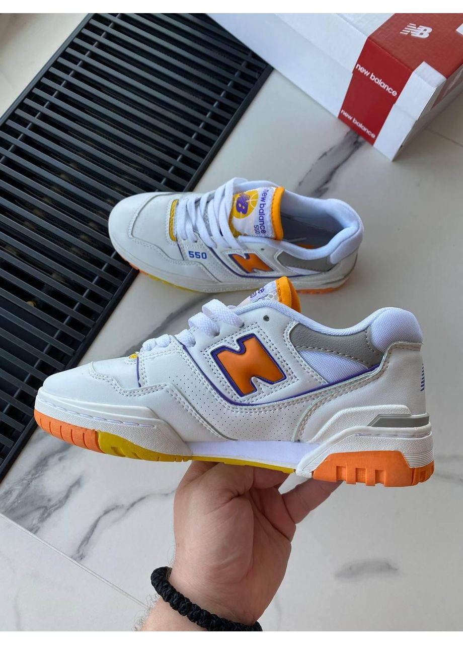 КРОСІВКИ ЖІНОЧІ NEW BALANCE 550 VIBRANTE ORANGE НЬЮ БЕЛАНС 550 No Brand білі демісезони (368869508)