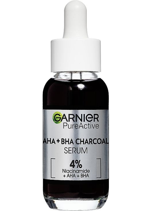 Сыворотка-пилинг с углем против недостатков кожи лица Pure Active AHA+BHA Charcoal Serum 30ml (1122472-120418) Garnier (368624943)