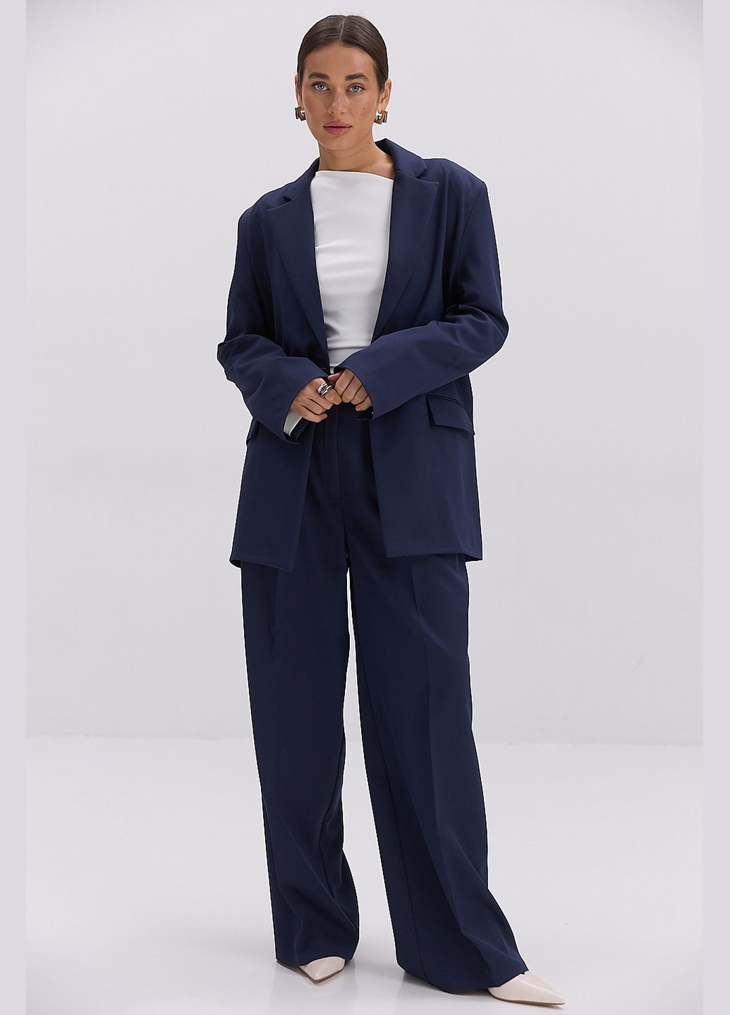 Жіночий костюм брючний з палаццо шоколадний Arjen (317233821)