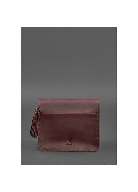 Сумка крос-боді через плече з натуральної шкіри жіноча маленька Бордовий 40155 BlankNote (361970408)