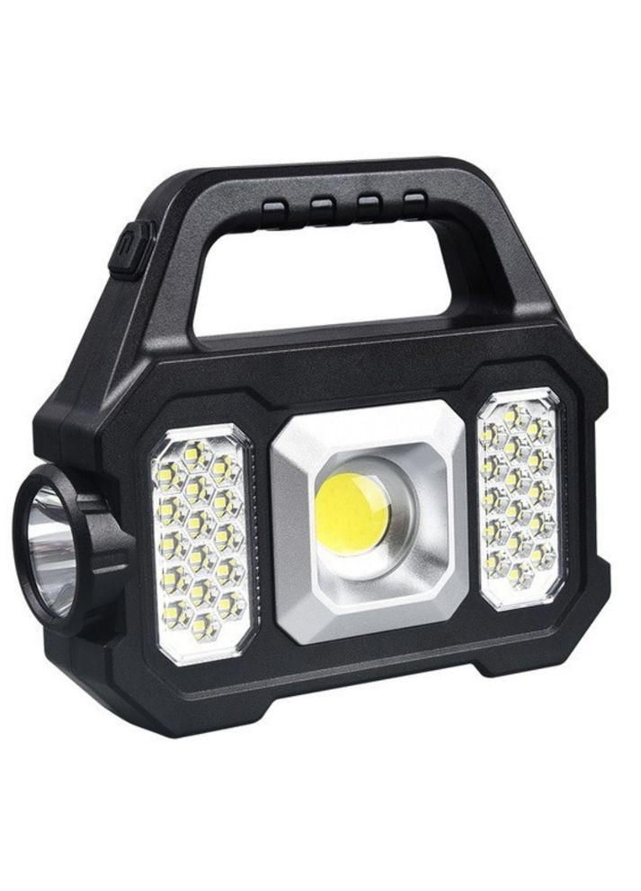 Акумуляторний LED ліхтар Power Bank із сонячною панеллю, Power Bank і бічна 2COB лампа USB No Brand (348118929)