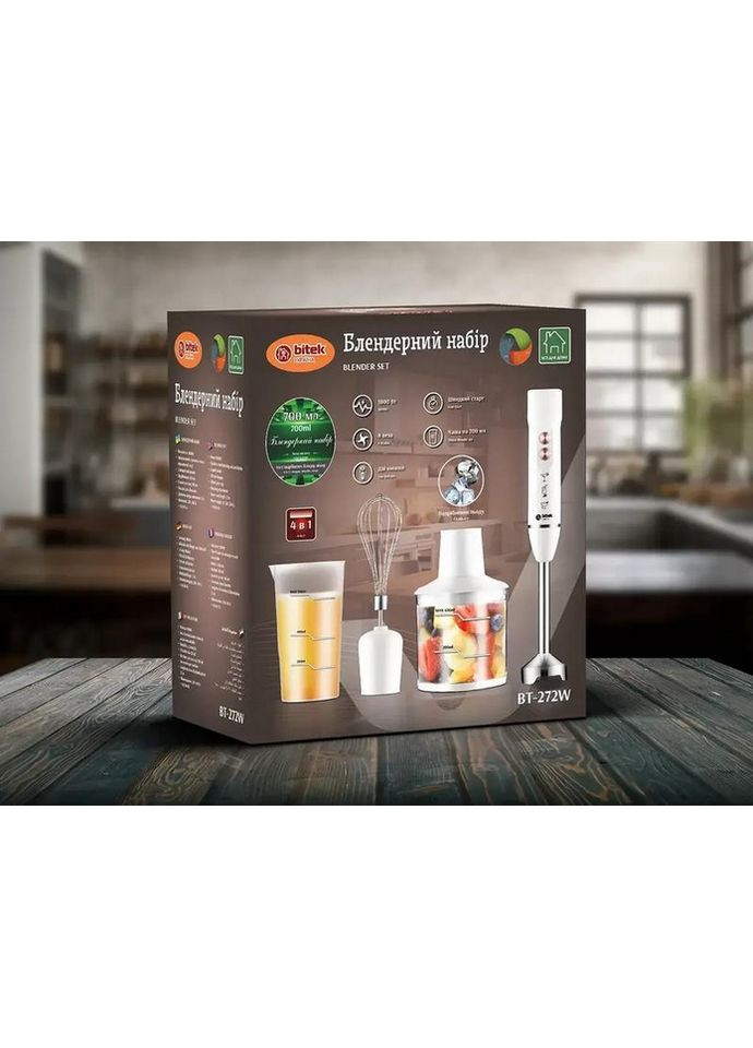 Блендерний набір 4 в 1 1800 Вт BITEK BT-272W No Brand (373282284)