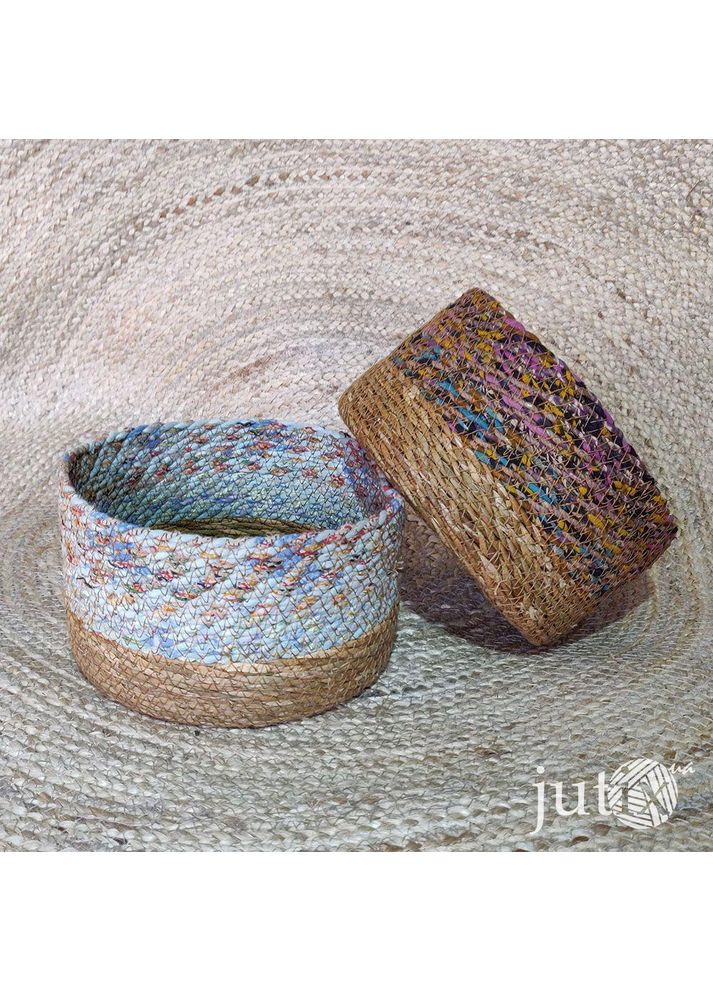 Кошик плетений (хогла + хб) 25 см No Brand (356775324)