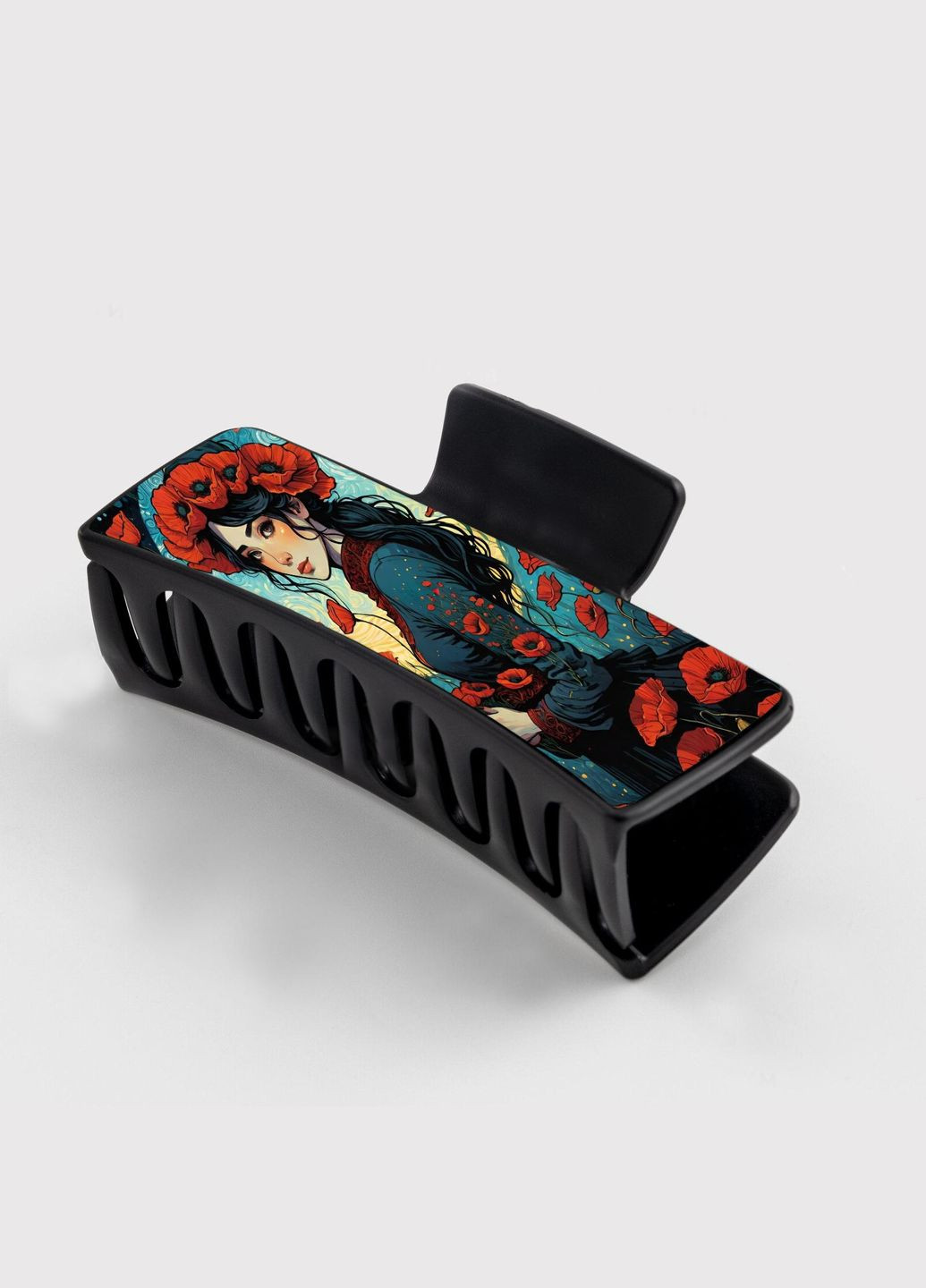 Заколка крабик для волосся жіноча затискач шпилька Дівчина #002 чорна No Brand (315631215)