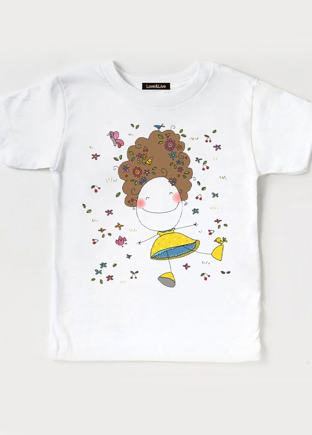 Белая демисезонная футболка детская белая для девочки precious princess Love&Live