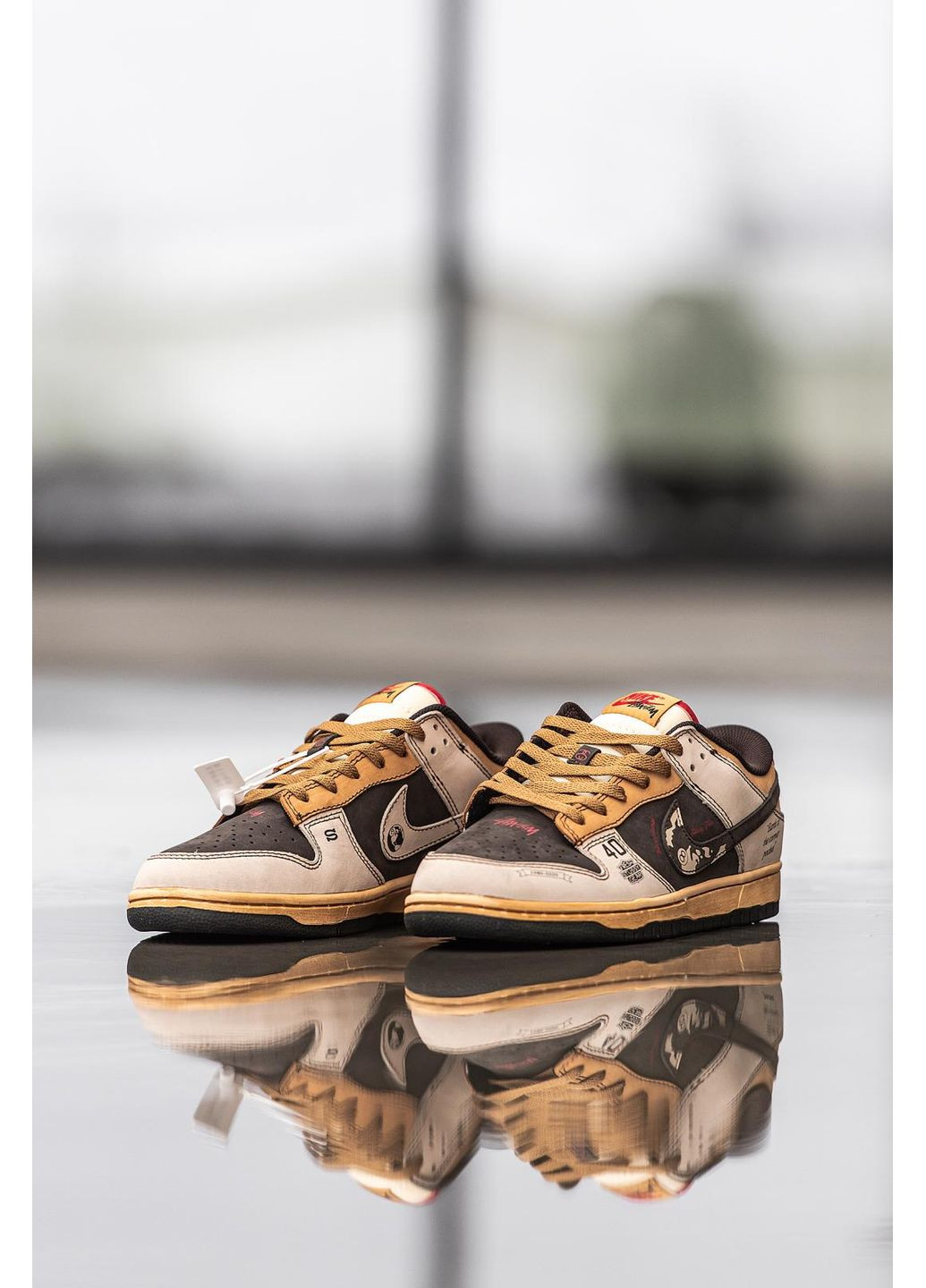 КРОСІВКИ ЖІНОЧІ NIKE SB DUNK LOW X STUSSY 40TH НАЙК СБ ДАНК No Brand бежеві демісезони (369388621)