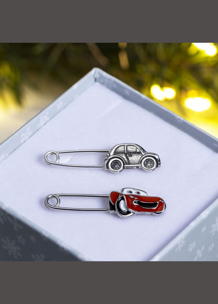 Шпилька срібна ретро Машинка No Brand (333705387)