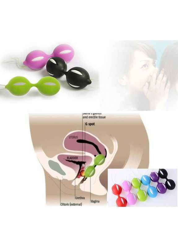 Вагінальні кульки для зміцнення м'язів піхви.Шари Кегелю.Салатові. No Brand (340458495)