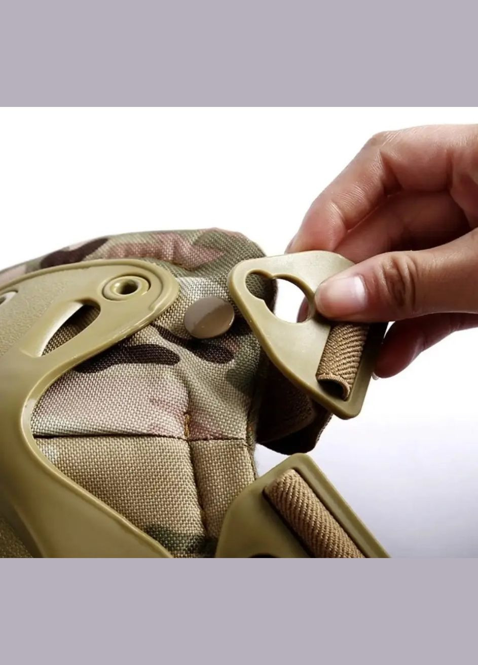 Военный набор наколенники с налокотниками 4 штуки на резинке, тактическая защита колен и локтей Мультикам No Brand (331146094)