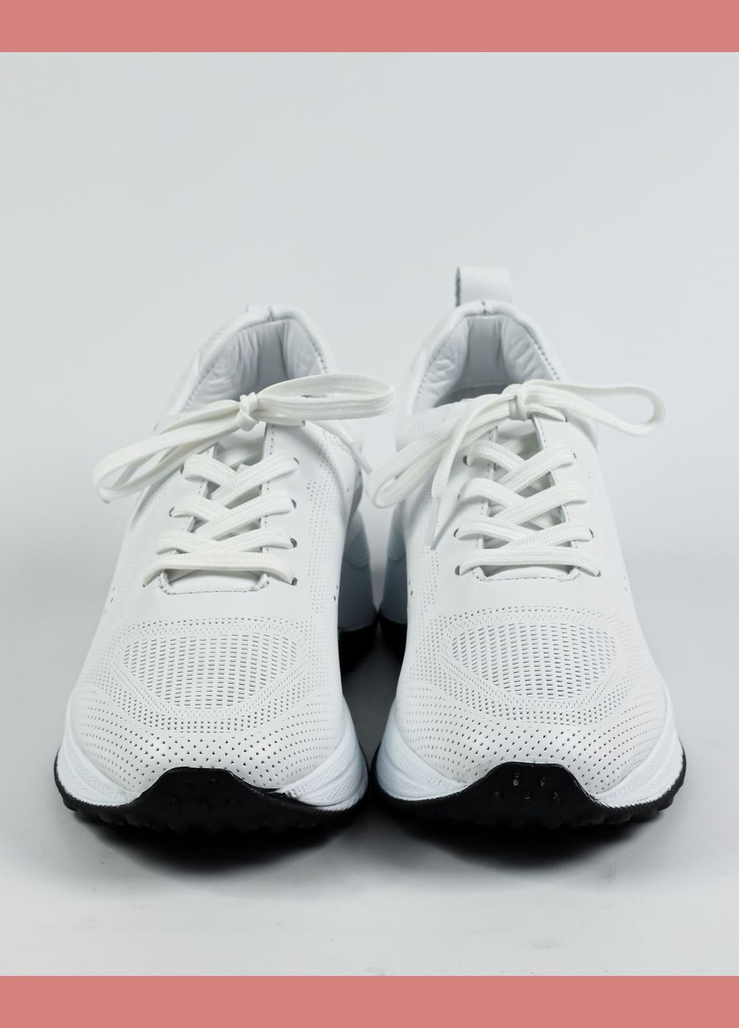 Белые кроссовки перфорированные белые кожа Evromoda