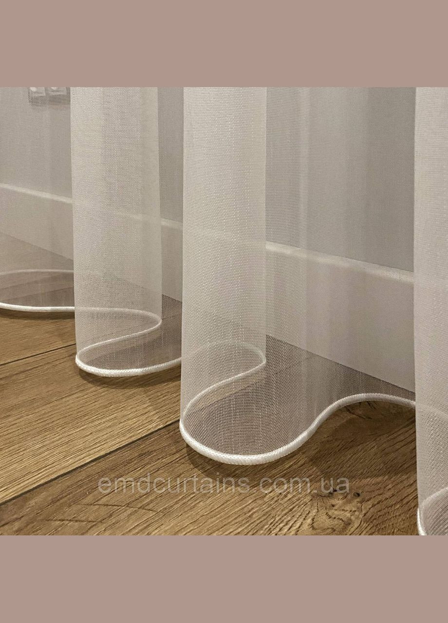 Комплект штор 2 шт. с подхватами 180х250 см микровелюр Серый, тюль бамбук 700 см Тепло-белый No Brand (337354547)