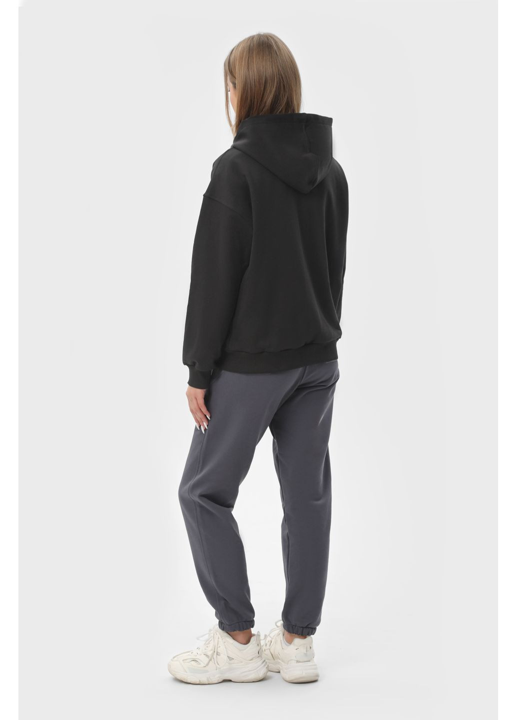 Костюм женский худой на молнии и брюки комбинированный Черный/Темно-Серый RAY PREMIUM LOOSE (363028847)