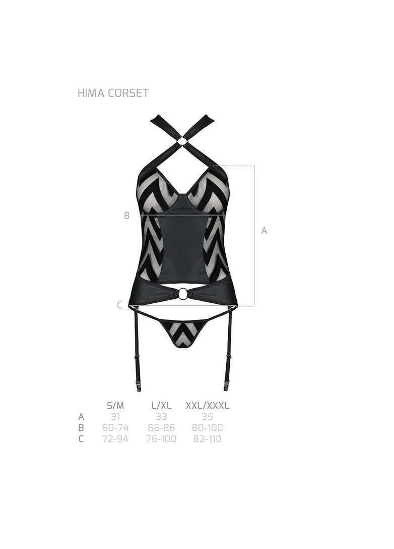 Сітчастий комплект із візерунком Hima Corset black - CherryLove Passion (282966411)