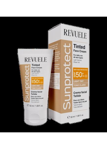 REVUELE ☀️💖 Крем для обличчя тонуючий – Світлий відтінок SPF50+, 50 мл — Крем, Болгарія (369720060)