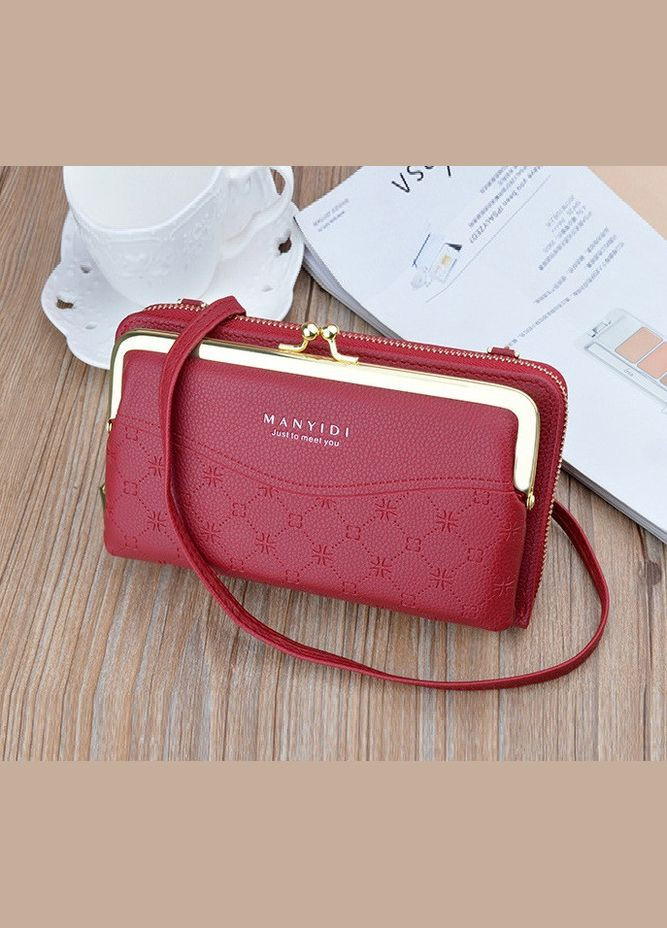 Жіноча міні сумка клатч на плече гаманець для телефону екокожа червона (sku_1189) No Brand (330576817)