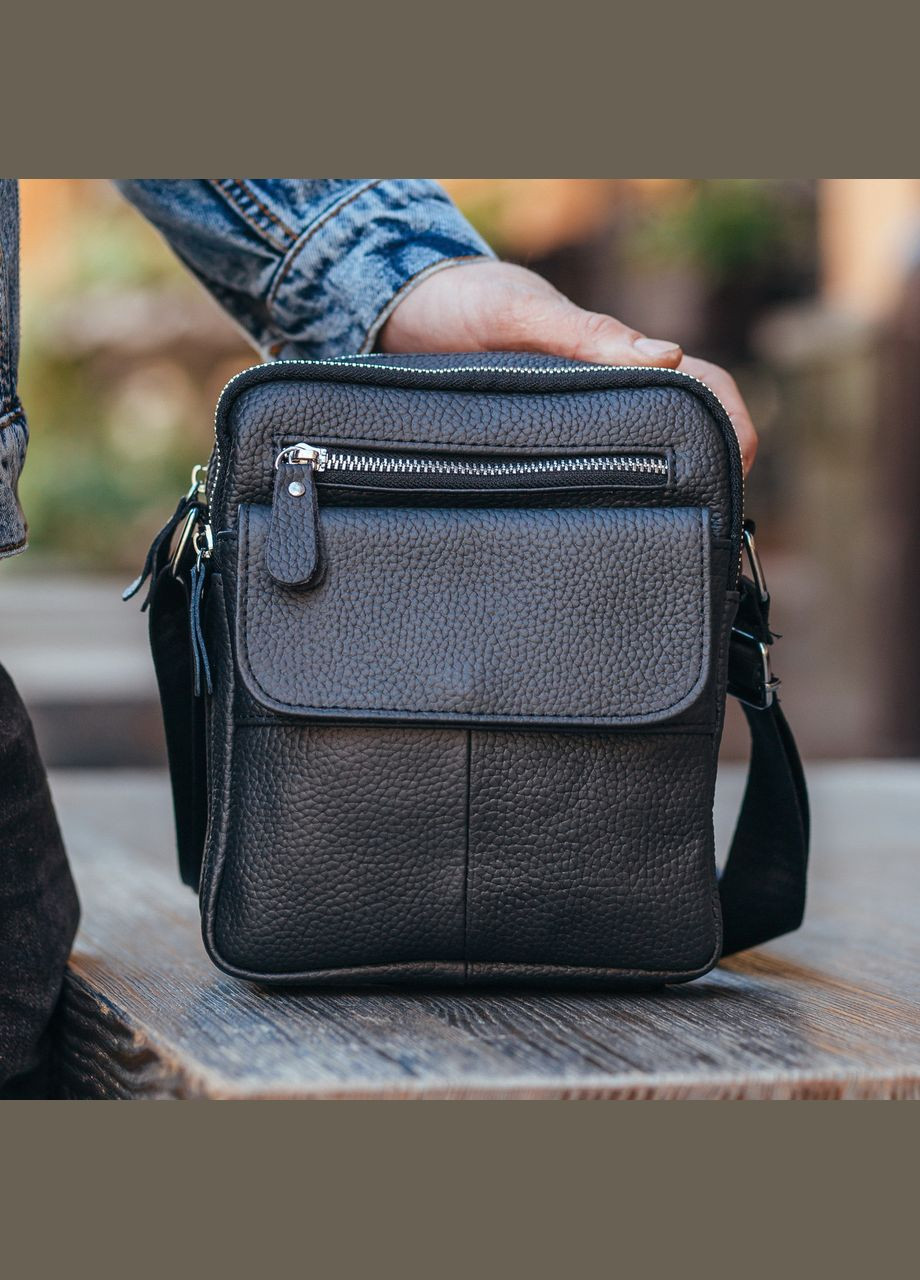 Сумка мужская через плечо кожаная черная IT-73302 Tiding Bag (338373000)