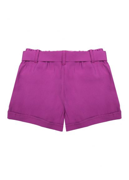 Фиолетовый летний костюм подростковый для девушки y21199-y21022 шорты-карго + блуза-топ фиолетовый с белым с шортами Y-Clu