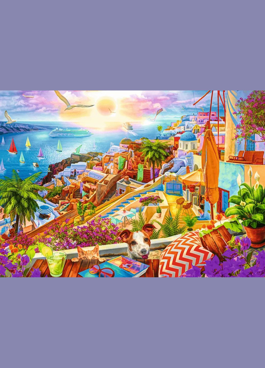 Пазл Відвідини Санторіні 1000 елементів Час чаювання Trefl (317187146)