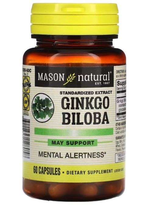 Ginkgo Biloba 60 Caps Mason Natural (291848640)