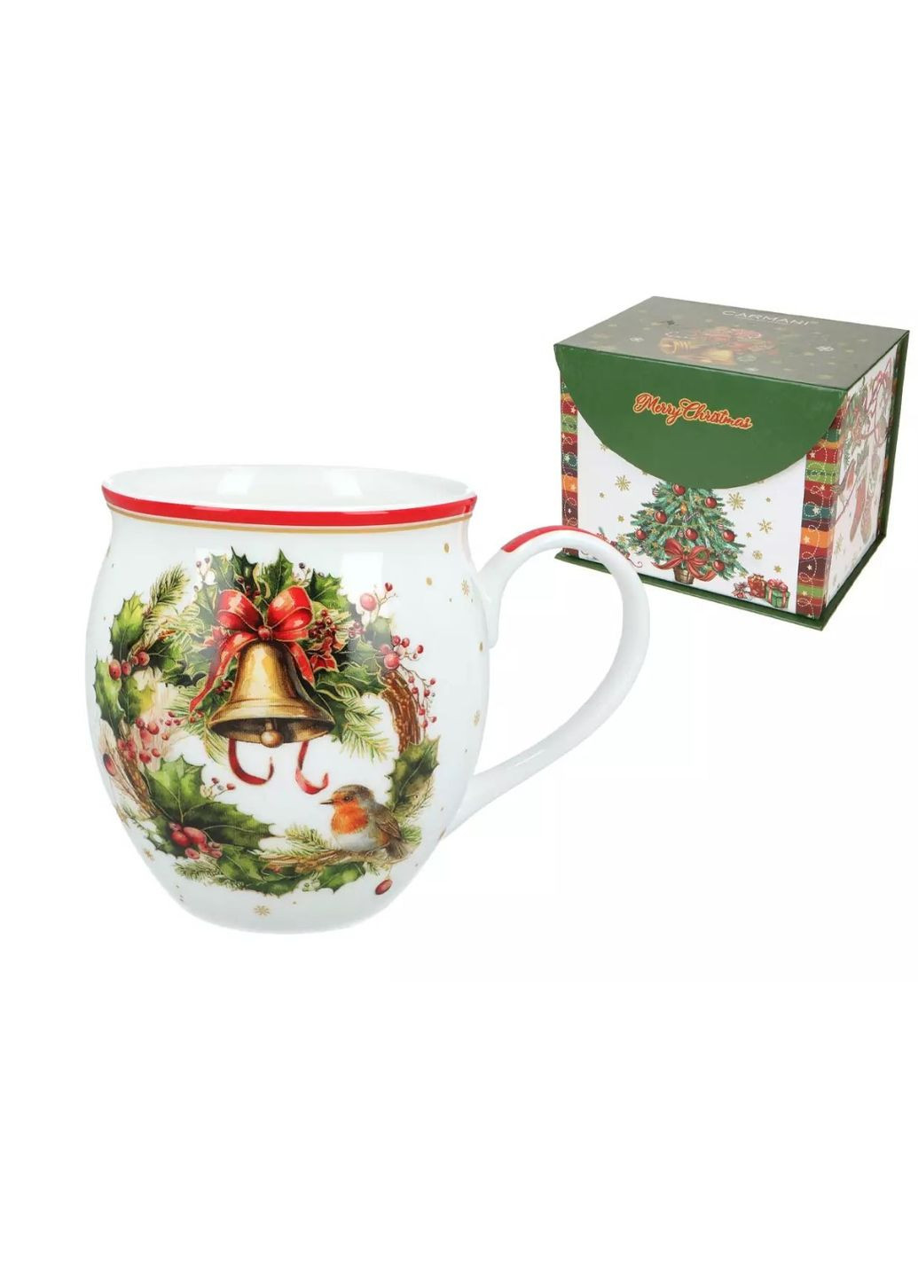 Новогодняя кружка Рождественский венок, 475 мл (219-9084) Carmani (346286723)