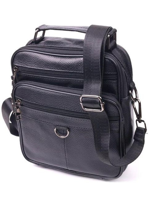 Сумка планшет через плече для документів та для телефону чоловіча з натуральної шкіри маленька Чорний 37062 Vintage (354229876)
