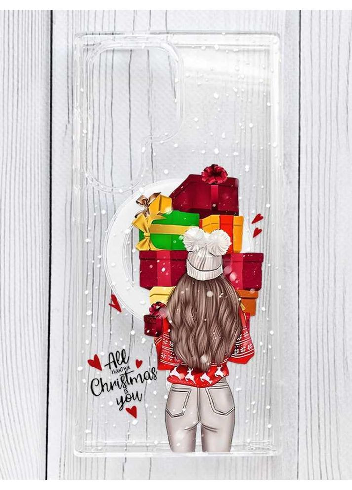 Магнітний чохол на Samsung Galaxy S24 Ultra із підтримкою MagSafe Дівчина з подарунками (принт 144) Silicone Case (362965907)