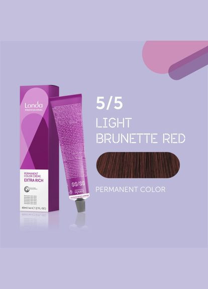 Стойкая кремкраска для волос Professional Permanent Color 5/5 светло-коричневый красный, 60 мл Londa Professional (292736415)