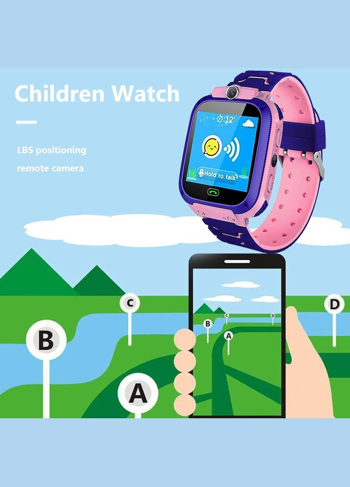 Детские смарт часы-телефон Aishi Q12 с GPS (Pink) No Brand (322864297)