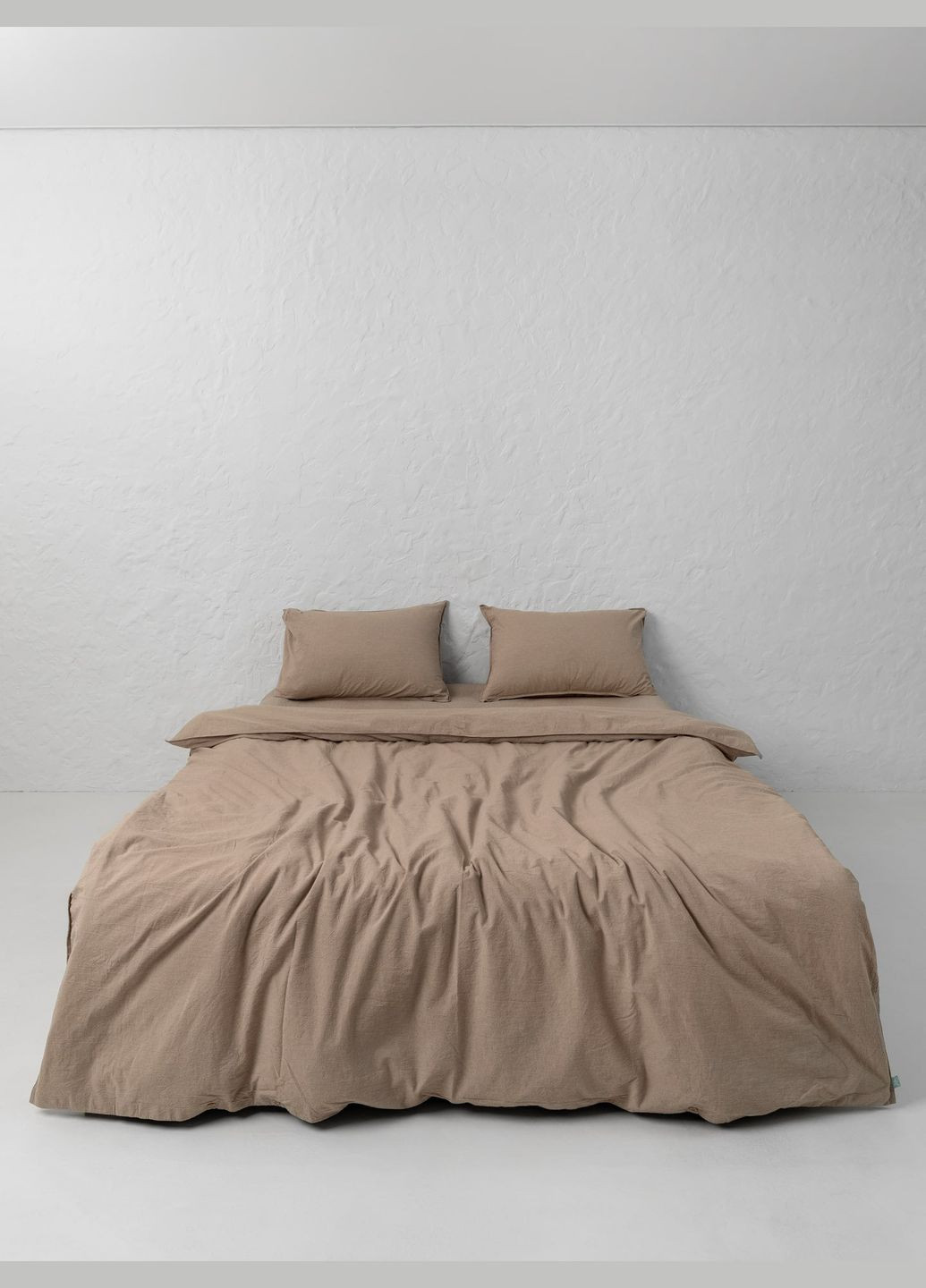 Комплект белья из вареного хлопка Almond 200х200, Простыня с резинкой 180х200 Leglo (300370586)