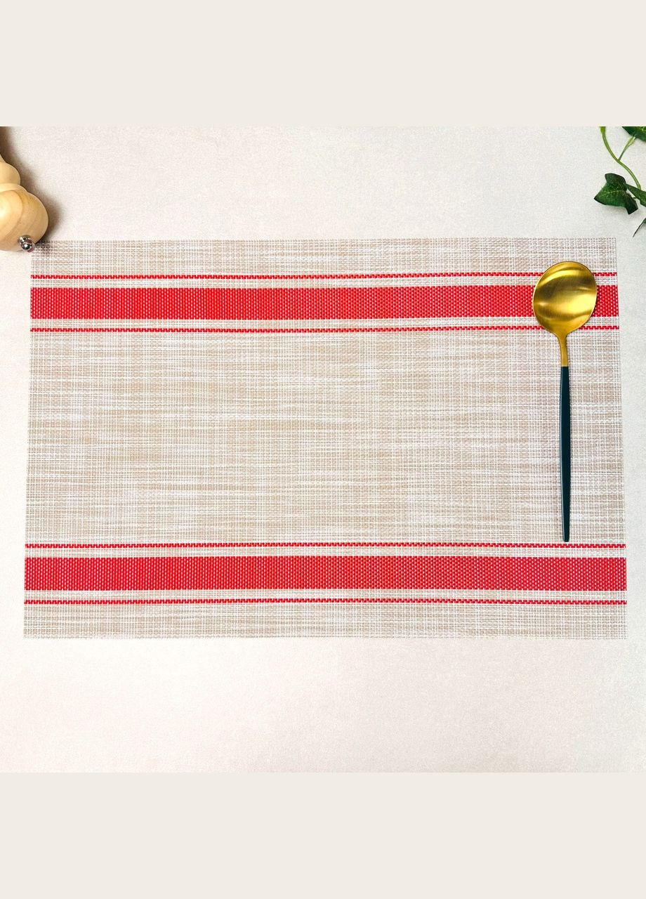 Серветка-підкладка під тарілку на стіл 30х45см Червона смуга (5-Б) Hell (303212181)