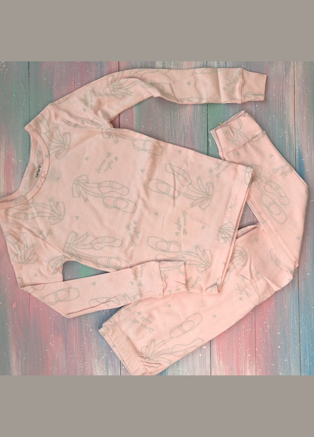 Рожева піжама для дівчинки лонгслів + легінси Carter's
